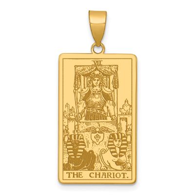 The Chariot Tarot Card Pendant 14k Gold, MPN: XM717, UPC: