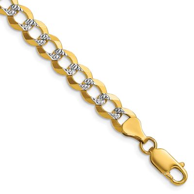 7.2mm Lightweight Pavc Flat Cuban Chain 24 Inch 14k Gold, MPN: PCB180-24, UPC: