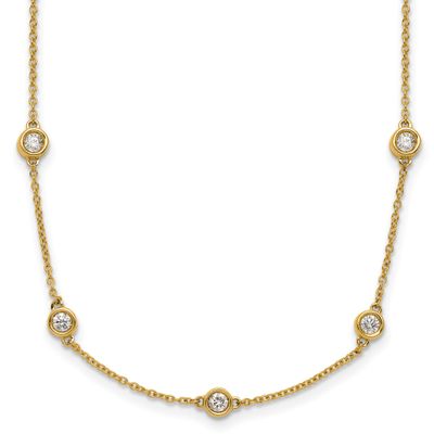Diamond Station Cable Necklace 14k Gold, MPN: PM1016-100-YA-18, UPC: