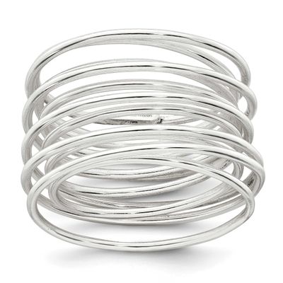 Multi Band Flexible Ring Sterling Silver Polished, MPN: QR7717, UPC: