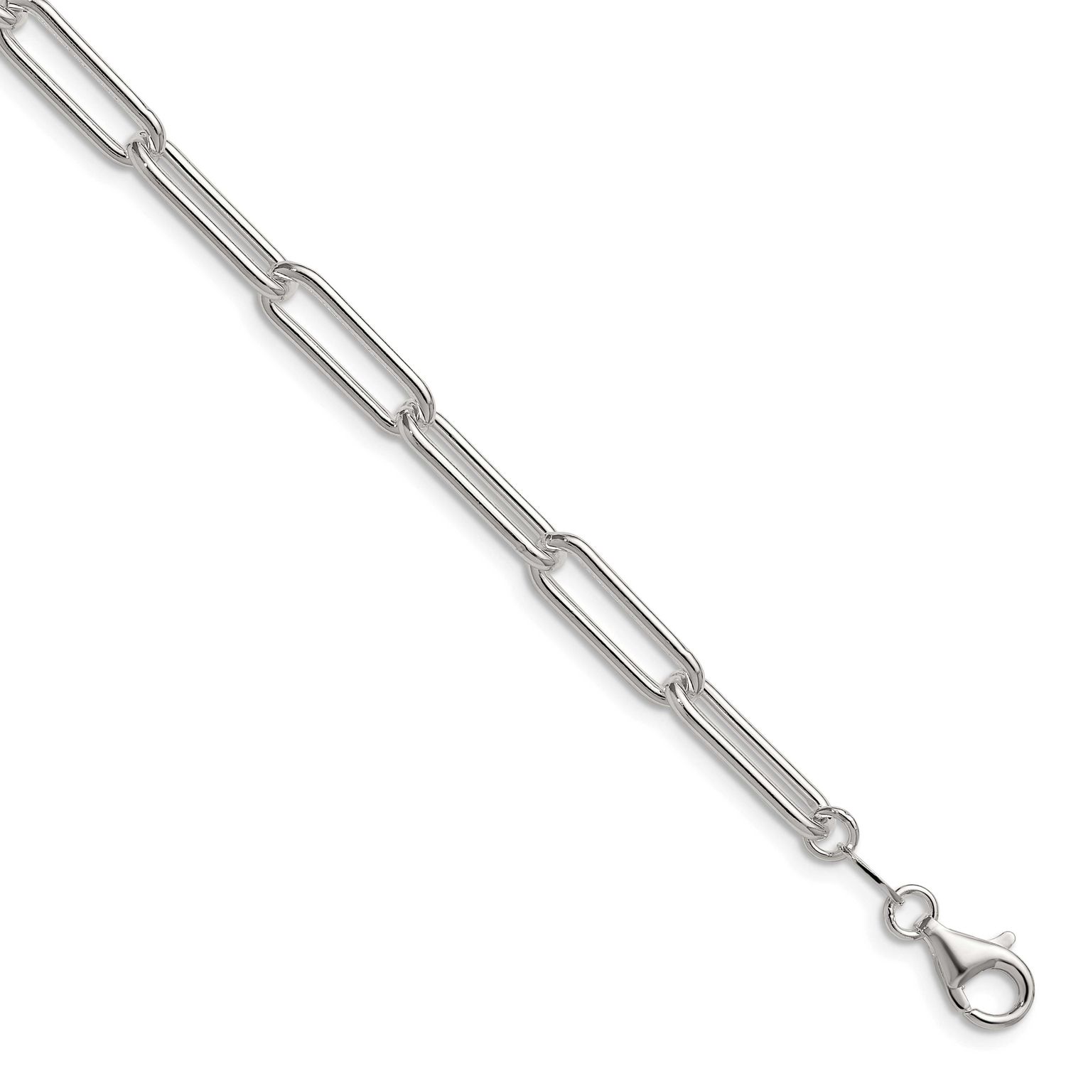 5.5mm Paperclip Chain 8 Inch Sterling Silver Polished, MPN: QPCL150-8, UPC: