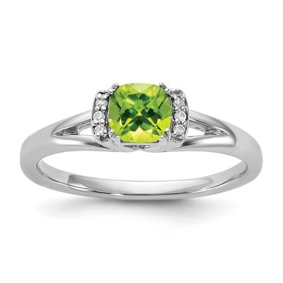 Polished Diamond and Peridot Fashion Ring 14k White Gold, MPN: RM10787-PE-060-WAA, UPC: