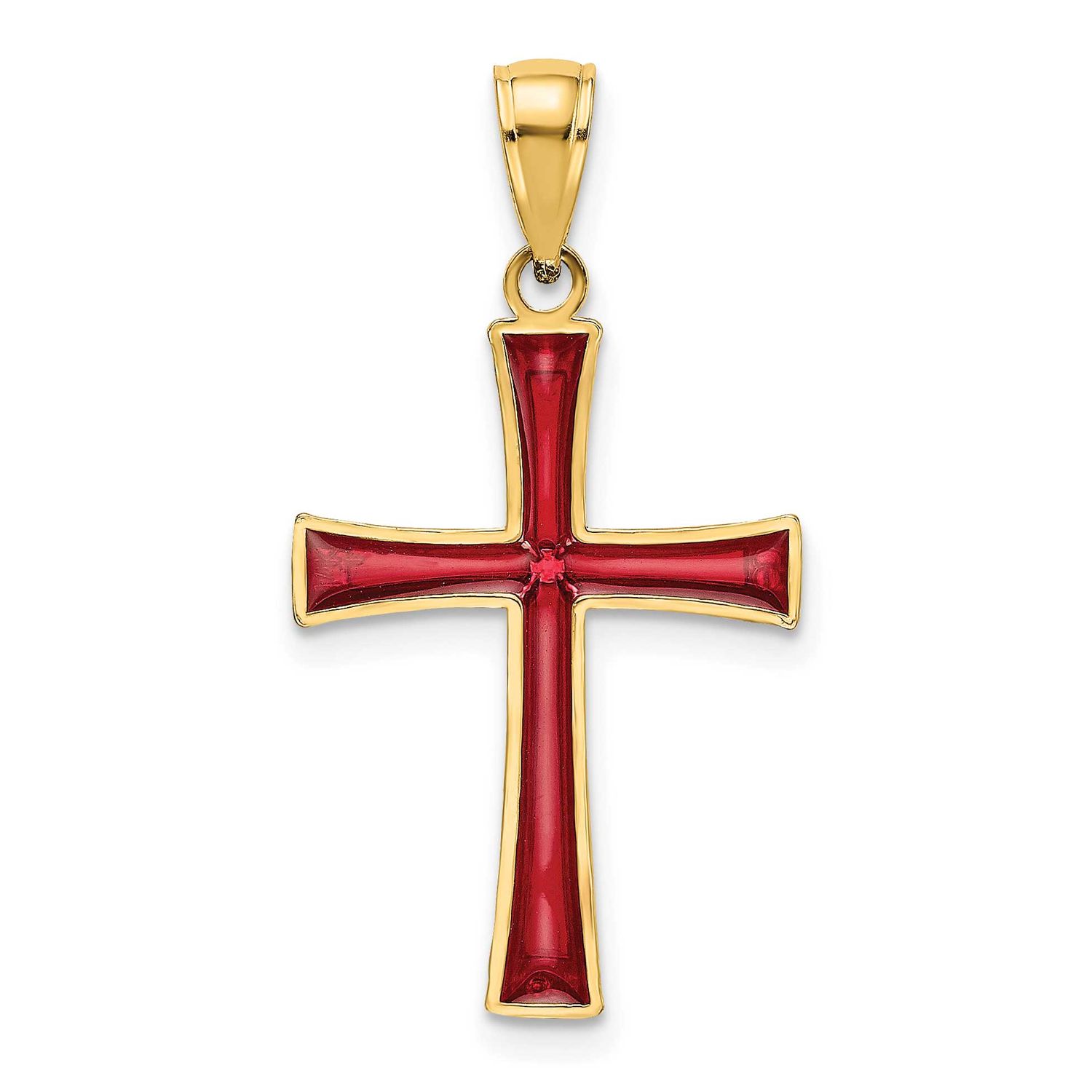 Red Enameled Cross Charm 14k Gold, MPN: K8623, UPC: 637218144112