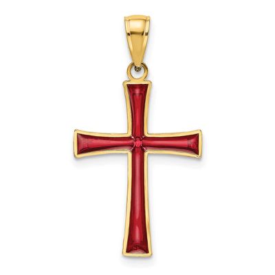 Red Enameled Cross Charm 14k Gold, MPN: K8623, UPC: 637218144112