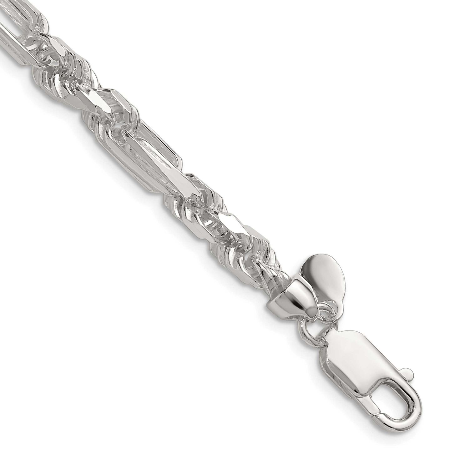 6mm Diamond-cut Figarope Chain 22 Inch Sterling Silver, MPN: QFGR110-22, UPC: