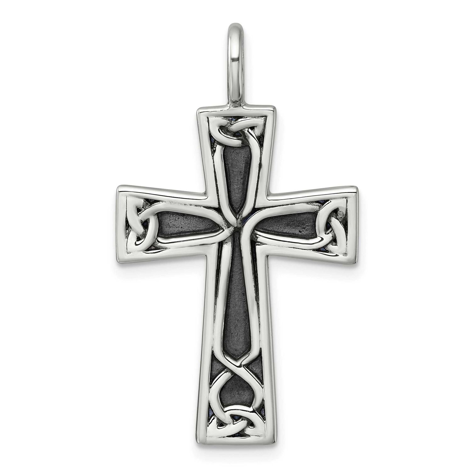 Polished Cross Pendant Sterling Silver Antiqued, MPN: QC11623, UPC: