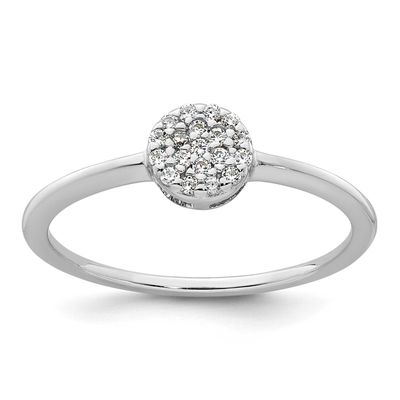 Polished Pave CZ Circle Ring Sterling Silver Rhodium-Plated, MPN: QR7744, UPC: