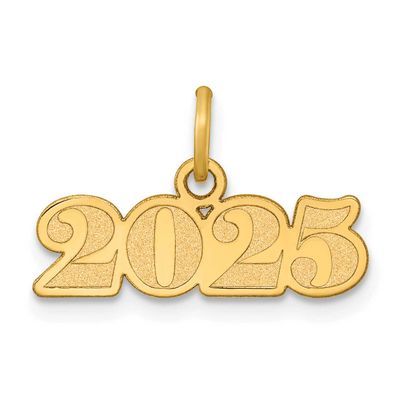 Satin Horizontal 2025 Charm 14k Gold Polished, MPN: YC1554-25, UPC: