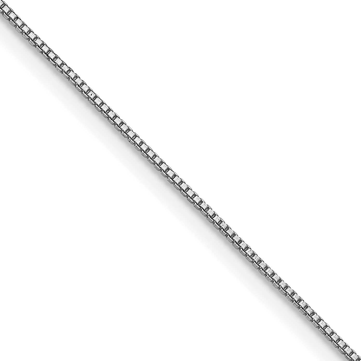 0.6mm Box Chain 24 Inch Sterling Silver Rhodium-Plated, MPN: QBX012R-24, UPC: