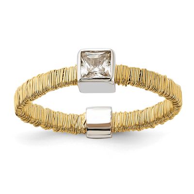 Gold-Tone Vermeil Wire Wrapped CZ Ring Sterling Silver, MPN: QR2739, UPC: 883957019857