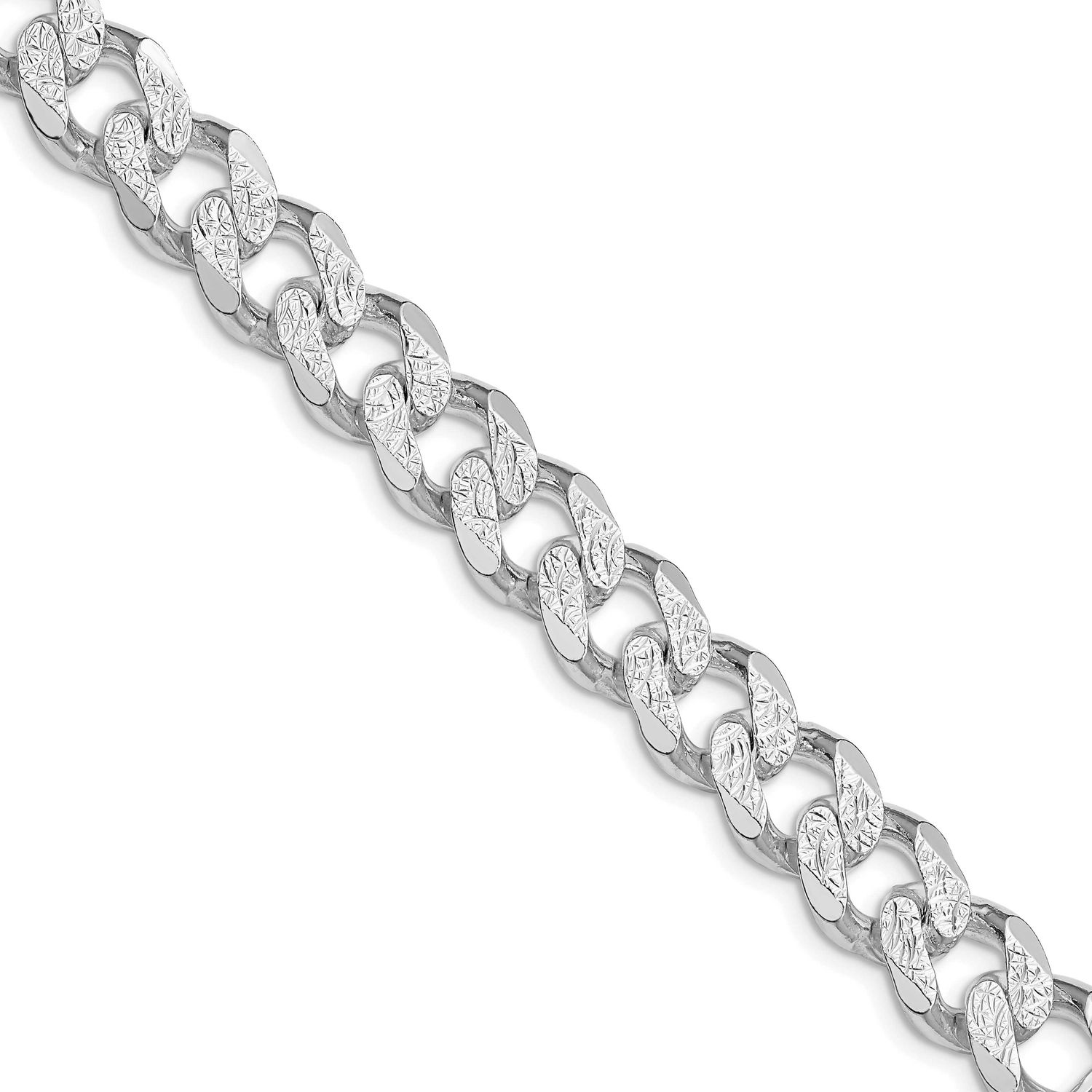 11.0mm Pavc Curb Chain 24 Inch Sterling Silver Rhodium-Plated, MPN: QCF300R-24, UPC: