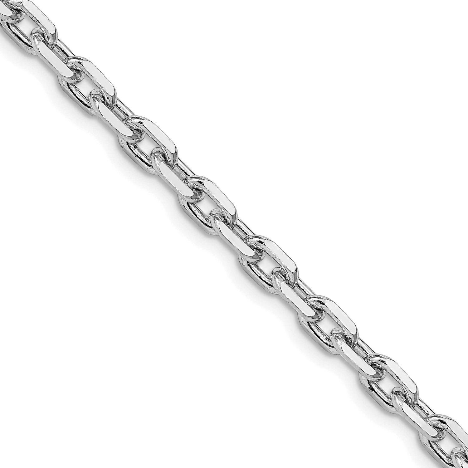 4.9mm Beveled Oval Cable Chain 18 Inch Sterling Silver Rhodium-Plated, MPN: QCA150R-18, UPC: