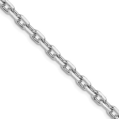 4.9mm Beveled Oval Cable Chain 18 Inch Sterling Silver Rhodium-Plated, MPN: QCA150R-18, UPC: