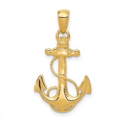 Solid Polished Anchor Pendant 10k Gold, MPN: 10C2486, UPC: 191101563225