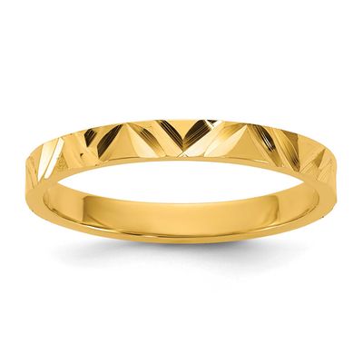 Diamond-Cut Zig-Zag Design 2mm Band Baby / Children&#39;s Ring 10k Gold, MPN: 10R985, UPC: