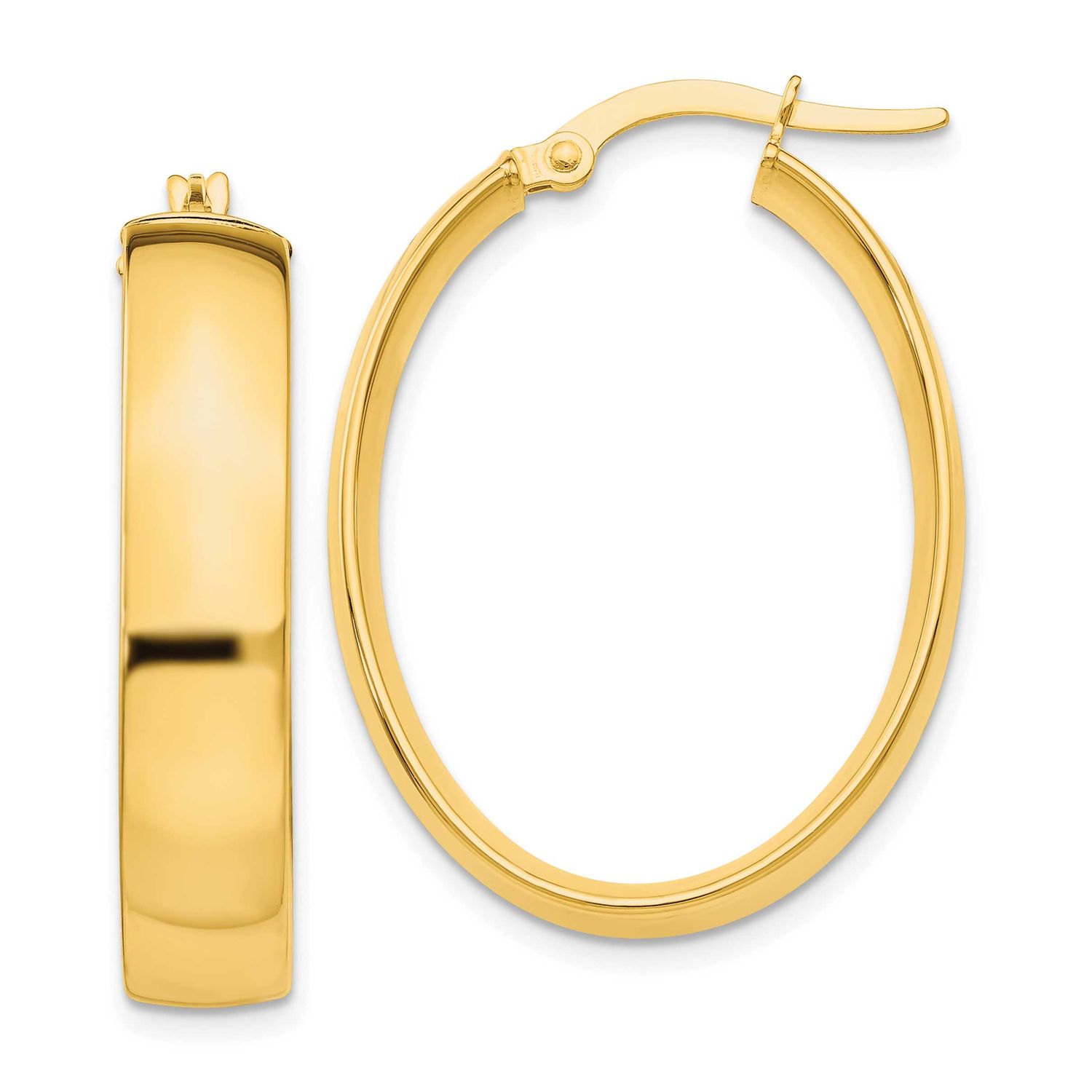 5.75mm Polished Oval Hoop Earrings 10k Gold, MPN: 10PRE235, UPC: