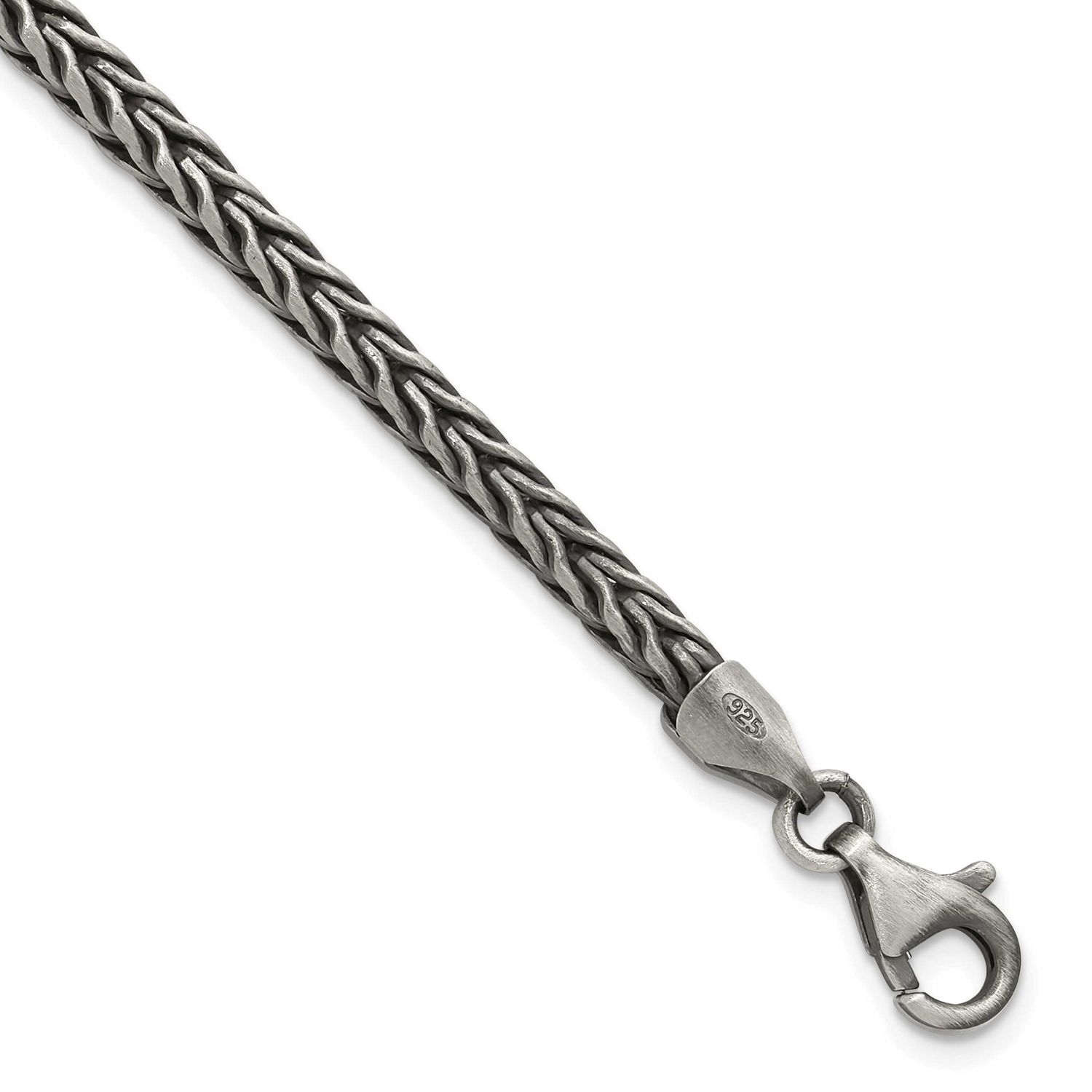 8 Inch Wheat Link Men&#39;s Bracelet Sterling Silver Antiqued, MPN: QG6779-8, UPC: