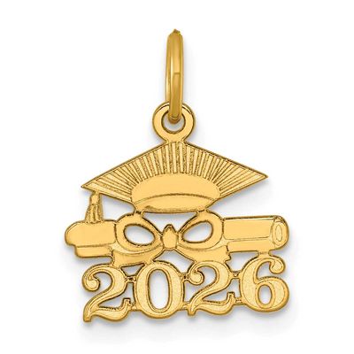 Graduation Cap and Diploma 2026 Charm 14k Gold, MPN: YC1551-26, UPC: