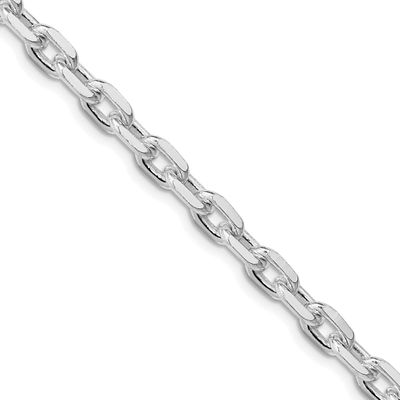 5.4mm Beveled Oval Cable Chain 20 Inch Sterling Silver Rhodium-Plated, MPN: QCA170R-20, UPC: