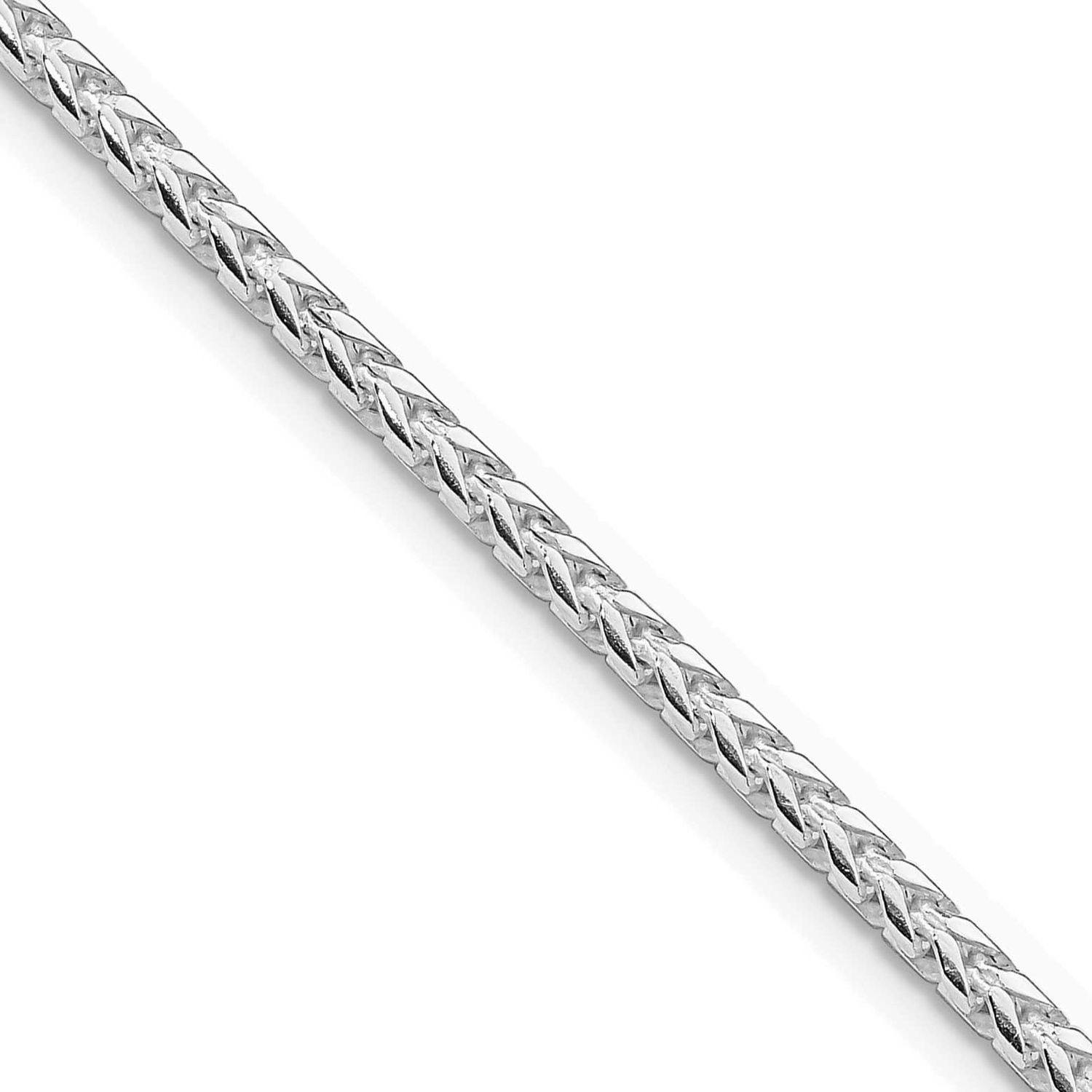 2.55mm Diamond-cut Square Franco Chain 24 Inch Sterling Silver Rhodium-Plated, MPN: QQF080R-24, UPC: