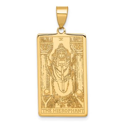 The Hierophant Tarot Card Pendant 14k Gold, MPN: XM715, UPC: