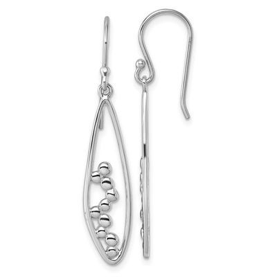 Polished Dangle Earrings Sterling Silver Rhodium-Plated, MPN: QG7141E, UPC: