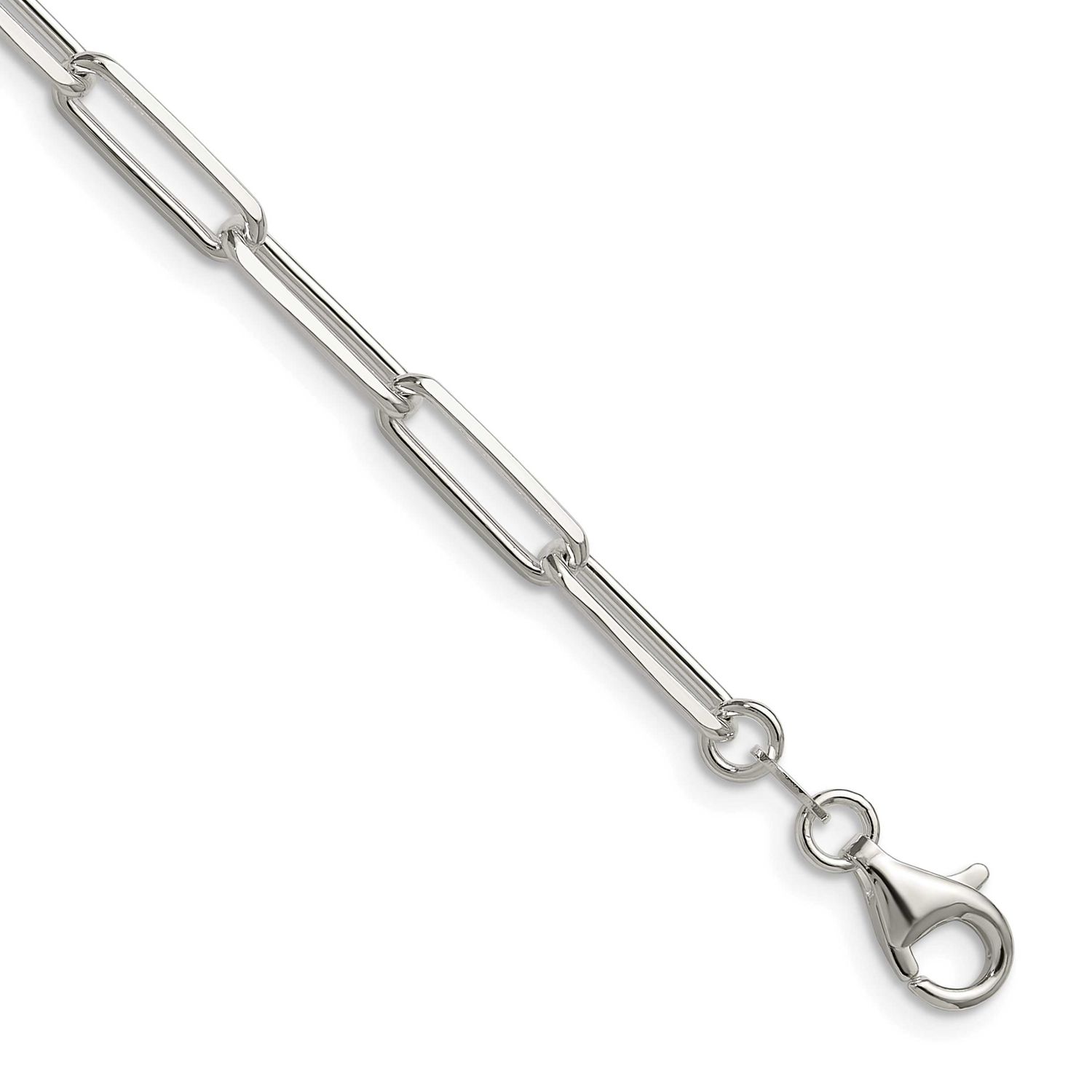 4.4mm Diamond-cut Paperclip Chain 22 Inch Sterling Silver, MPN: QDPC120-22, UPC: