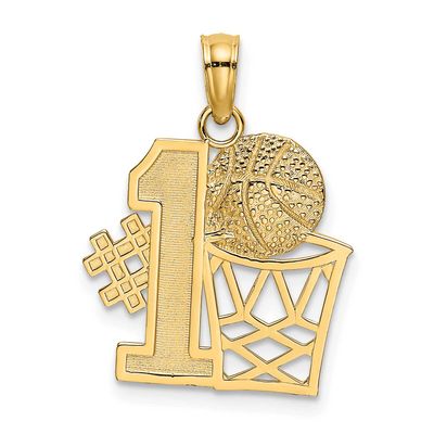 #1 Basketball with Hoop Charm 10k Gold, MPN: 10K8775, UPC: