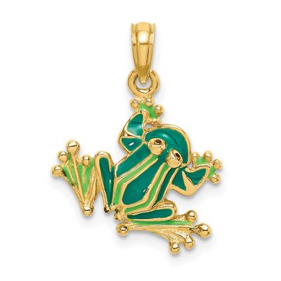 Green Enameled Small Frog Charm 10k Gold, MPN: 10K6715, UPC: 63721815094