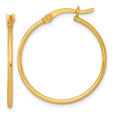 1.25mm Round Hoop Earrings Sterling Silver Gold-Tone Polished, MPN: QE17909GP, UPC: