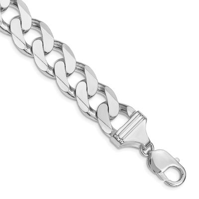 14.5mm Curb Chain 10 Inch Sterling Silver Rhodium-Plated, MPN: QCB400R-10, UPC: