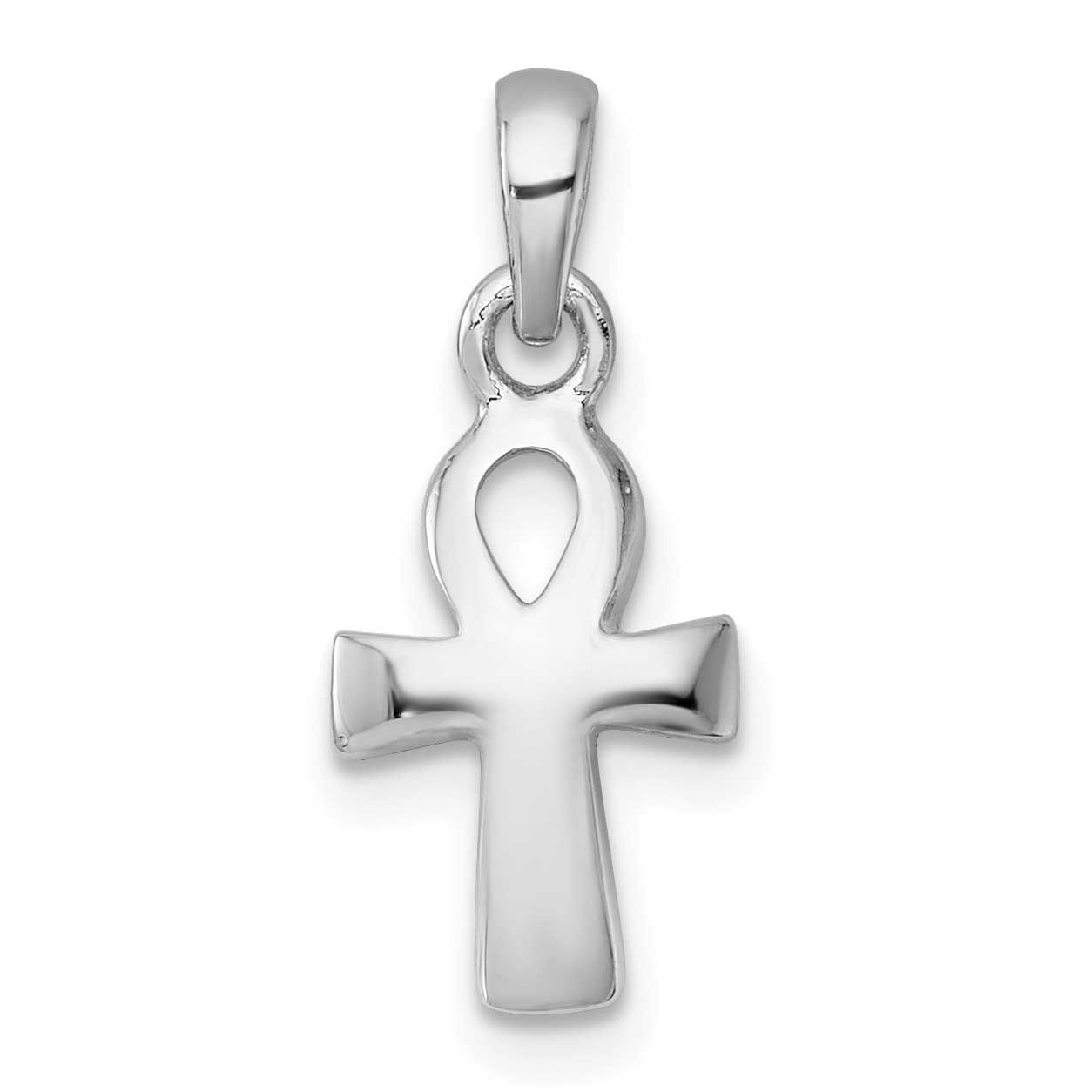 Polished Ankh Cross Pendant Sterling Silver Rhodium-Plated, MPN: QC11614, UPC: