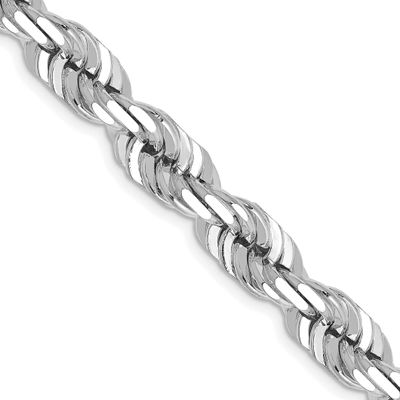 7mm Diamond-cut Rope with Fancy Lobster Clasp Chain 14k White Gold, MPN: 050W-22, UPC: