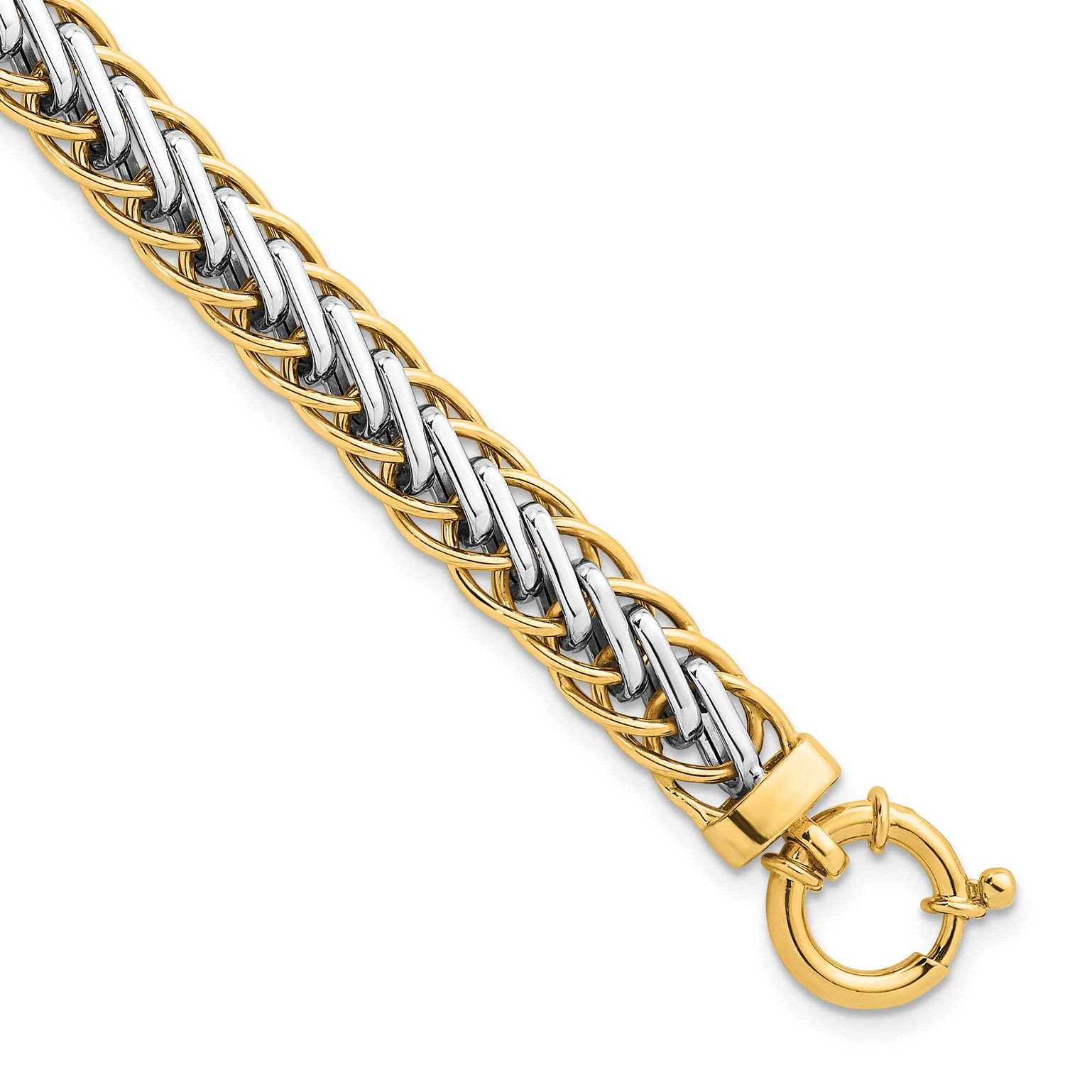Fancy Link Bracelet 14K Two Tone Gold Polished, MPN: SF3189-7.5, UPC: