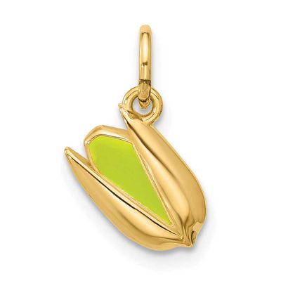 Enameled Pistachio Pendant 14k Gold Polished, MPN: D5757, UPC: