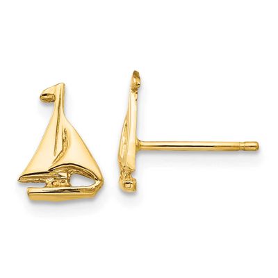 Sail Boat Earrings 10k Gold, MPN: 10E905, UPC: 191101566684