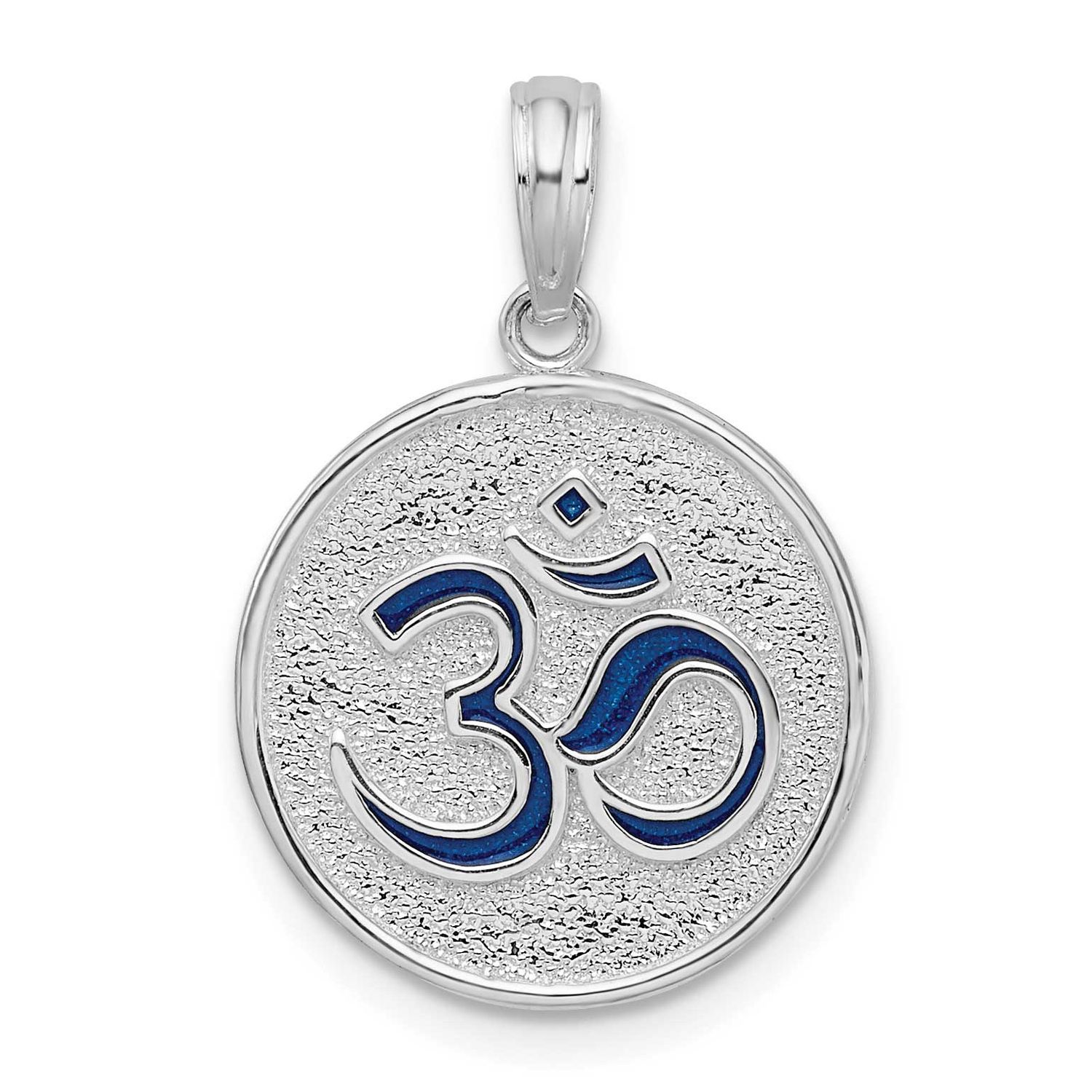 De-Ani Reversible Enameled Ohm Lotus Pendant Sterling Silver Rhodium-Plated, MPN: QC10695, UPC: 637…