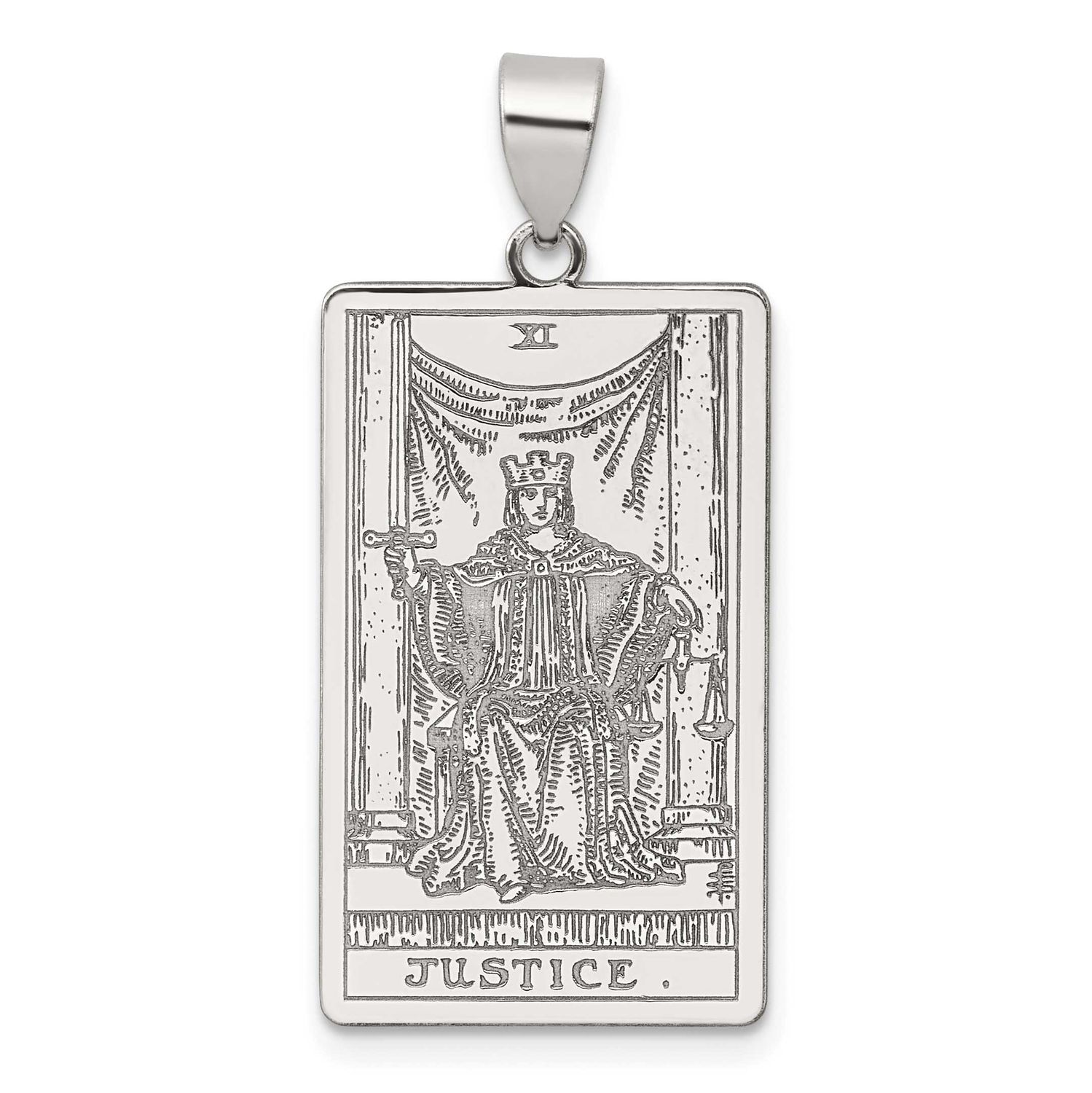 Justice Tarot Card Pendant Sterling Silver, MPN: QC11521, UPC: