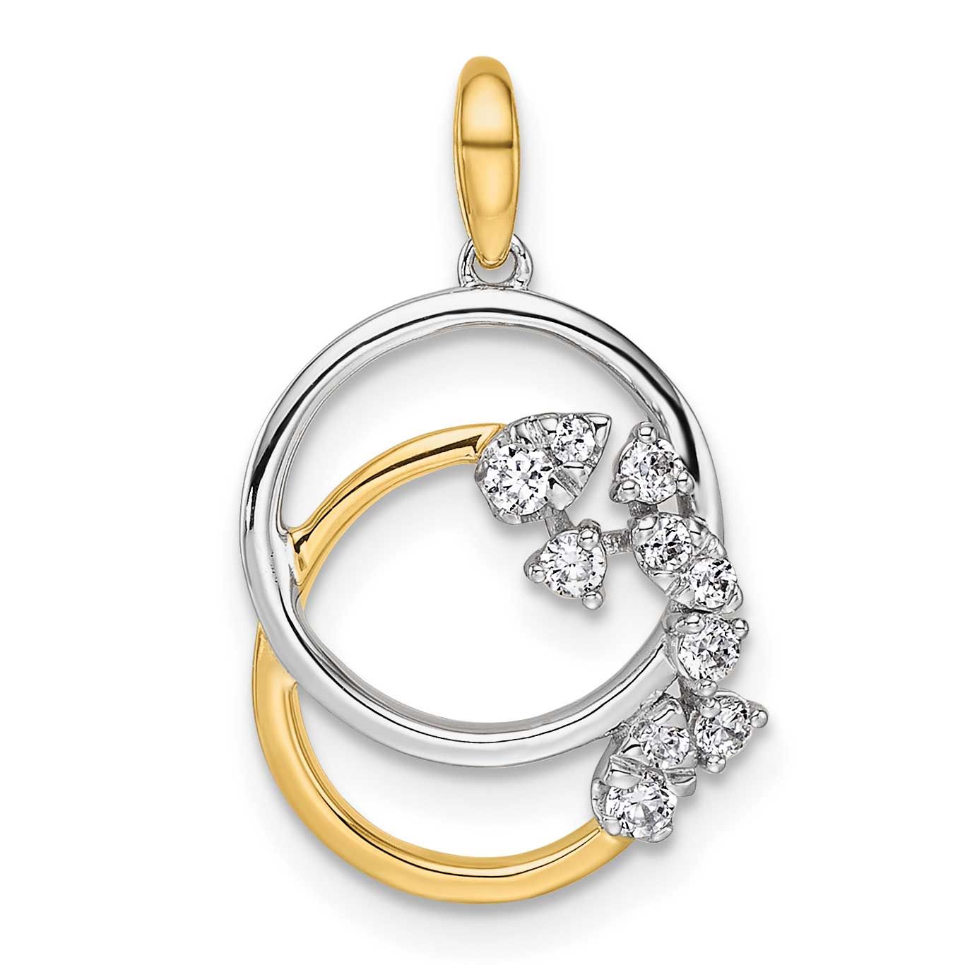 Diamond Intertwined Circles Pendant 14K Two Tone Gold Polished, MPN: PM10361-020-WYAA, UPC: