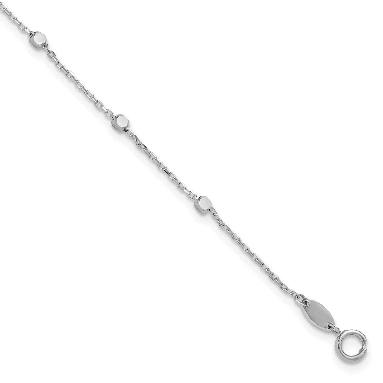 Polished Cube Stations Bracelet 14k White Gold, MPN: SF2975W-7.75, UPC: