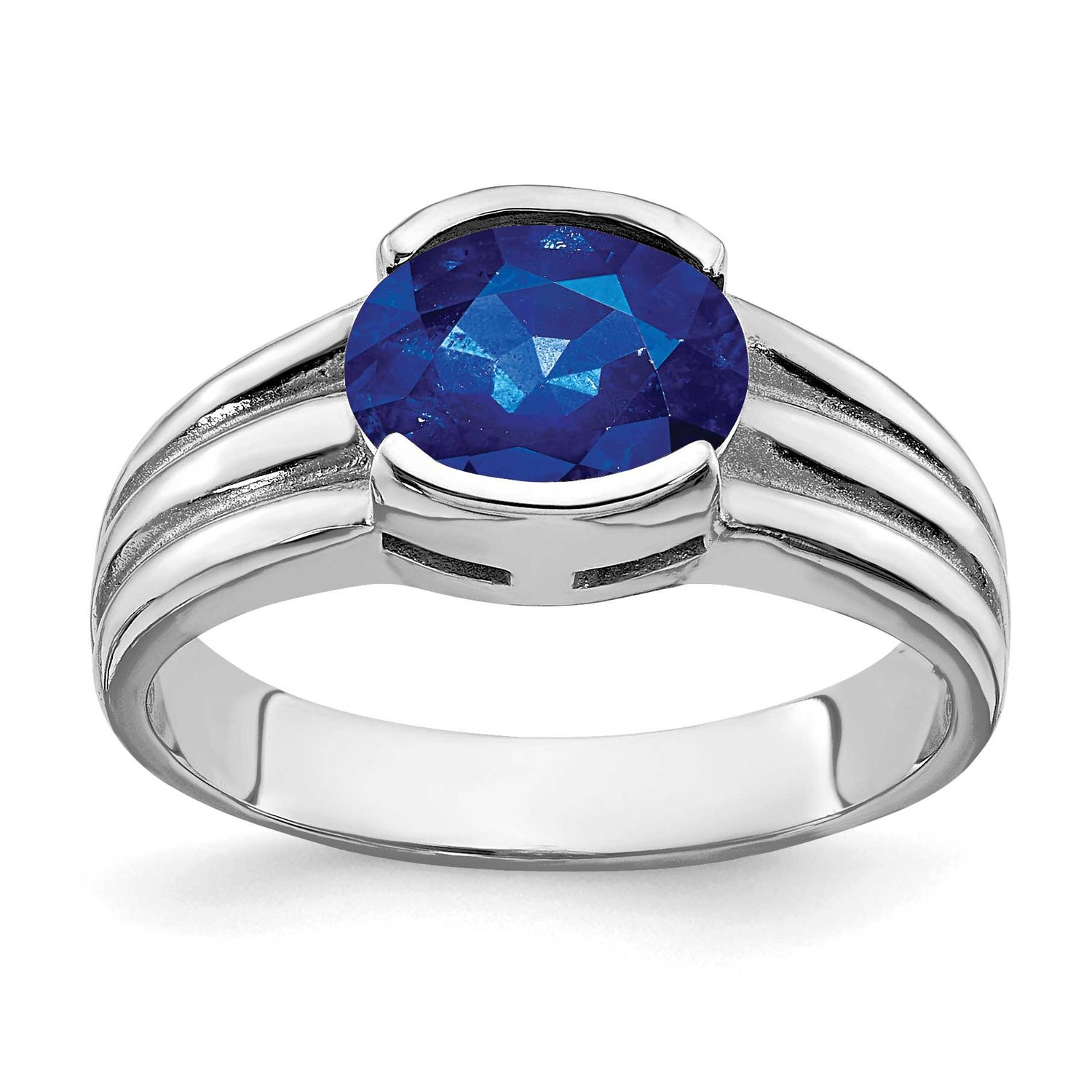 8x6mm Oval Sapphire Ring 14k White Gold, MPN: Y4474S, UPC: 883957402499