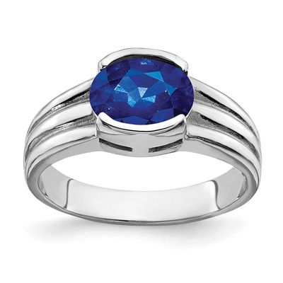 8x6mm Oval Sapphire Ring 14k White Gold, MPN: Y4474S, UPC: 883957402499