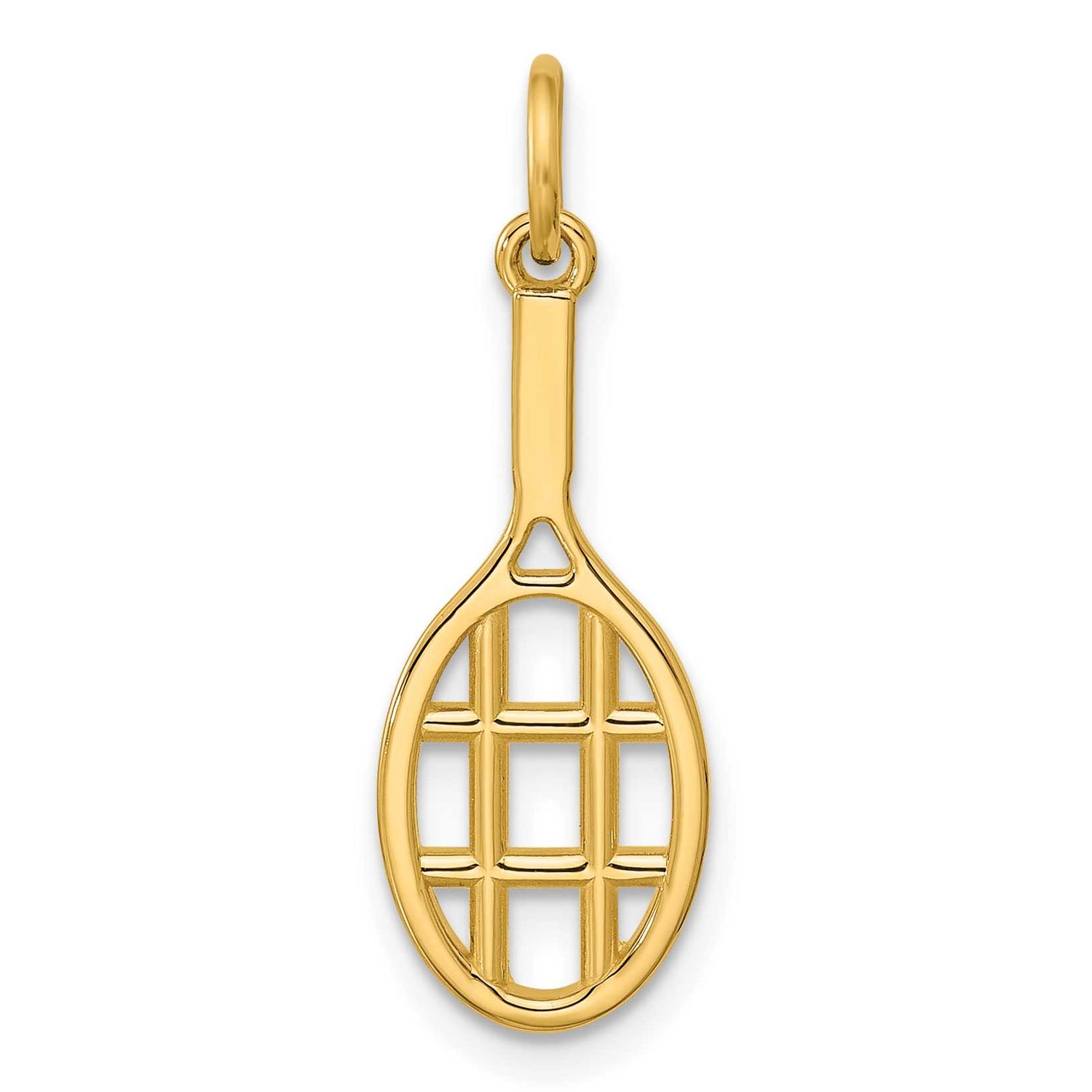 Tennis Racket Pendant 14k Gold Polished, MPN: D5755, UPC:
