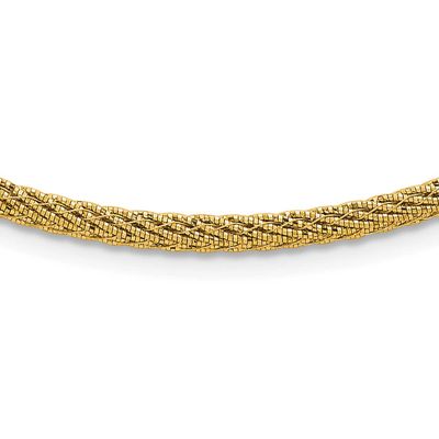 Diamond-cut Round Woven Wire 17 Inch Necklace 14k Gold Polished, MPN: SF3204-17, UPC: