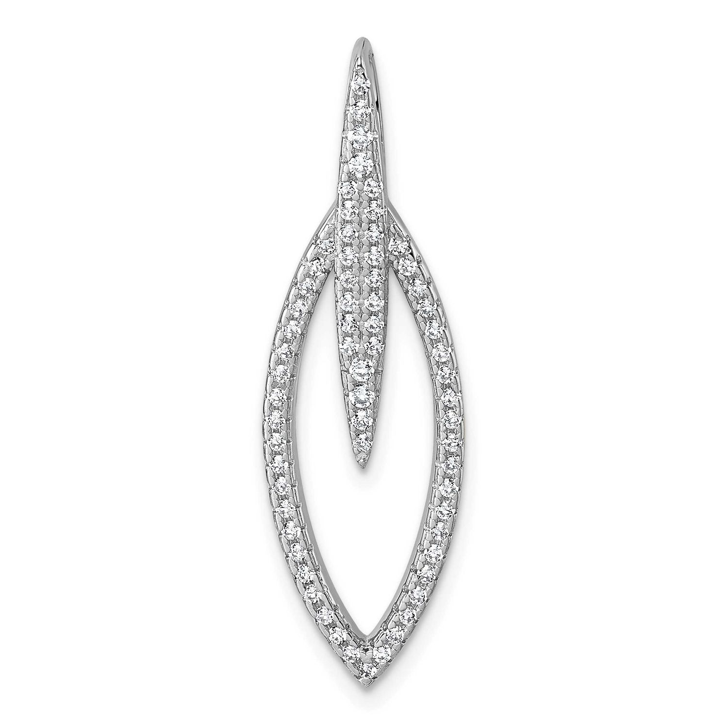 CZ Oval Pendant Sterling Silver Rhodium-Plated, MPN: QP5932, UPC: