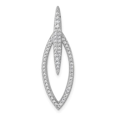 CZ Oval Pendant Sterling Silver Rhodium-Plated, MPN: QP5932, UPC: