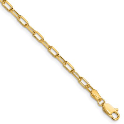 3.0mm Solid Beveled Paperclip Chain 24 Inch 14k Gold, MPN: PEN343-24, UPC: