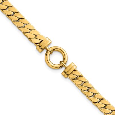 7.5 Inch Curb Link with Circle Element Bracelet 14k Gold Polished, MPN: SF3213-7.5, UPC: