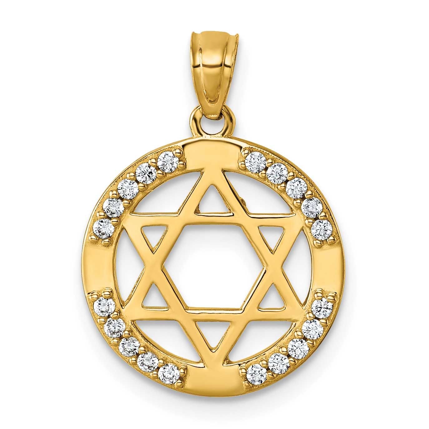 CZ Star of David Pendant 14k Gold Polished, MPN: K10115, UPC: