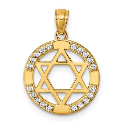 CZ Star of David Pendant 14k Gold Polished, MPN: K10115, UPC: